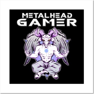 Metalhead Gamer Baphomet Meditate White Posters and Art